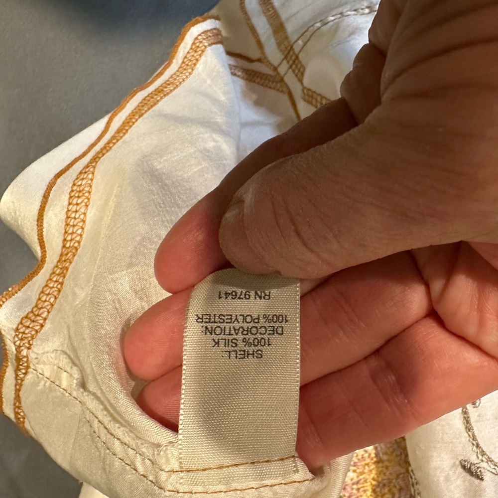 Johnny was Embroidered silk Cream Blouse - Picture 8 of 10
